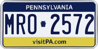 PA license plate MRO2572