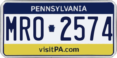 PA license plate MRO2574