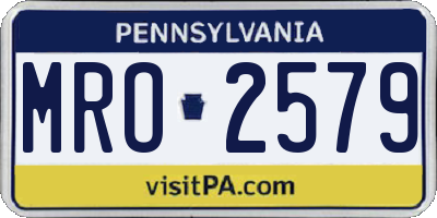 PA license plate MRO2579