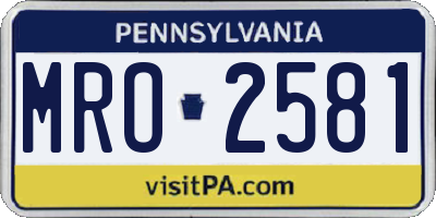 PA license plate MRO2581