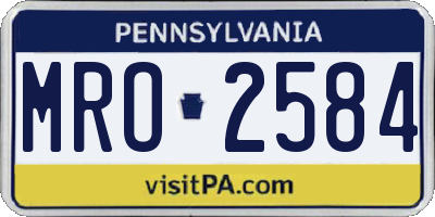 PA license plate MRO2584