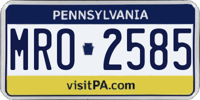 PA license plate MRO2585