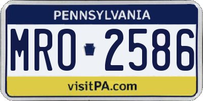 PA license plate MRO2586