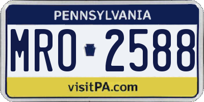 PA license plate MRO2588