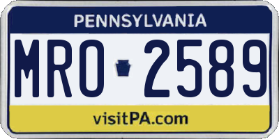 PA license plate MRO2589