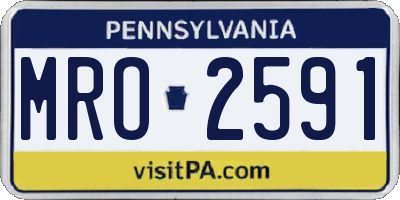PA license plate MRO2591