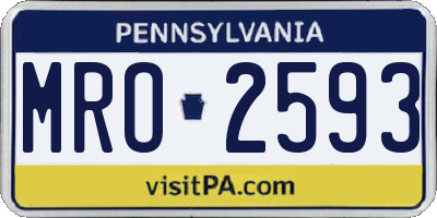 PA license plate MRO2593