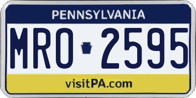 PA license plate MRO2595