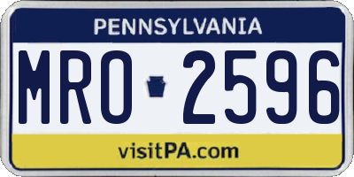 PA license plate MRO2596
