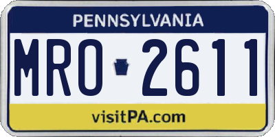 PA license plate MRO2611