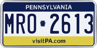 PA license plate MRO2613