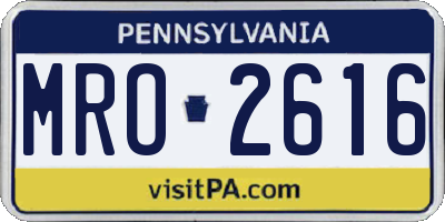 PA license plate MRO2616