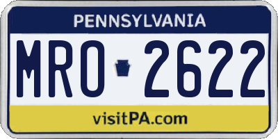 PA license plate MRO2622