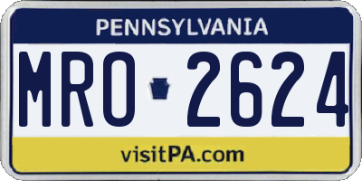 PA license plate MRO2624