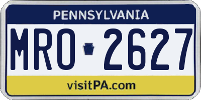 PA license plate MRO2627
