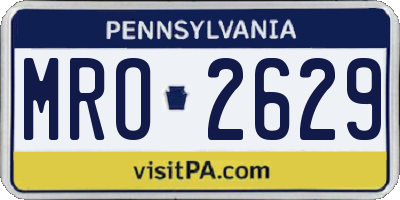 PA license plate MRO2629