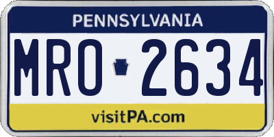 PA license plate MRO2634