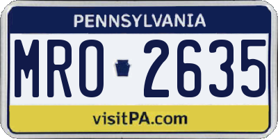 PA license plate MRO2635