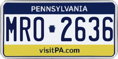 PA license plate MRO2636