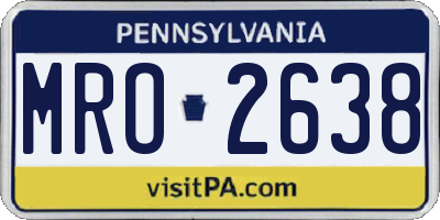 PA license plate MRO2638