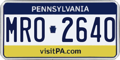 PA license plate MRO2640