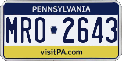 PA license plate MRO2643
