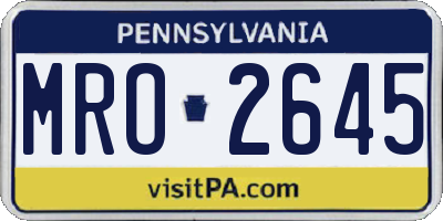 PA license plate MRO2645