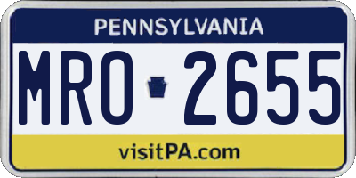 PA license plate MRO2655