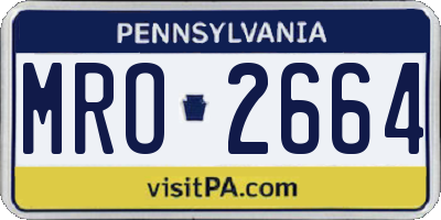 PA license plate MRO2664