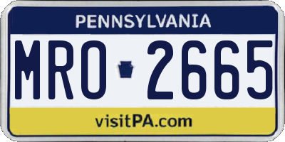 PA license plate MRO2665