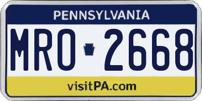 PA license plate MRO2668