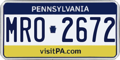 PA license plate MRO2672