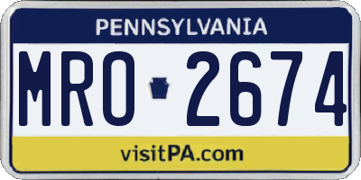 PA license plate MRO2674