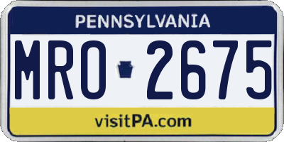 PA license plate MRO2675