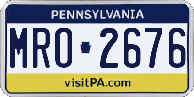 PA license plate MRO2676