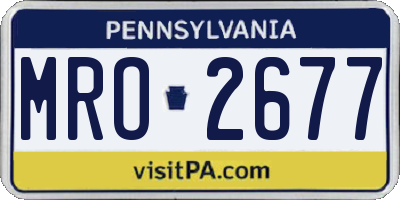 PA license plate MRO2677