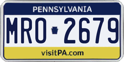 PA license plate MRO2679