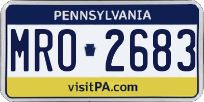 PA license plate MRO2683