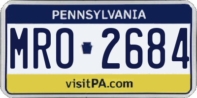 PA license plate MRO2684