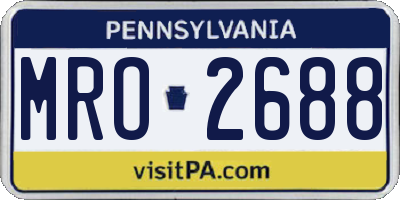 PA license plate MRO2688