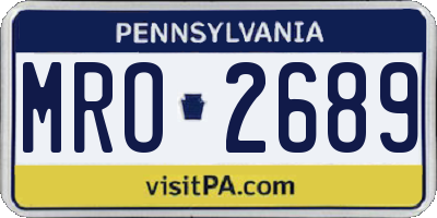 PA license plate MRO2689