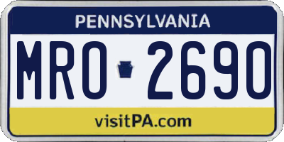 PA license plate MRO2690