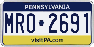 PA license plate MRO2691