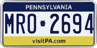 PA license plate MRO2694