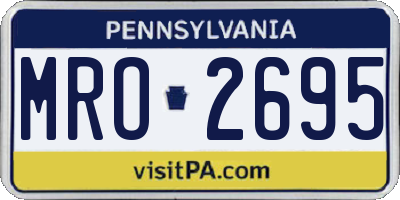 PA license plate MRO2695