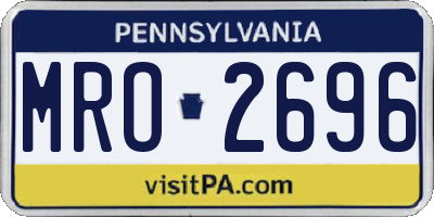 PA license plate MRO2696