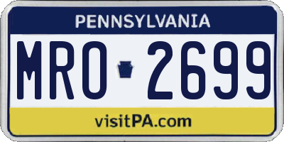 PA license plate MRO2699