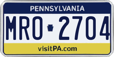 PA license plate MRO2704