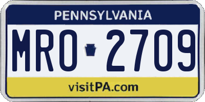 PA license plate MRO2709