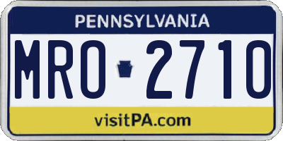 PA license plate MRO2710